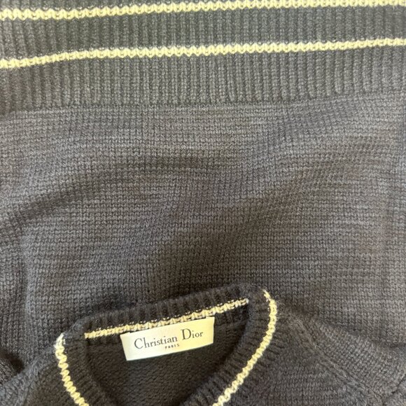Christian Dior Short-Sleeved Sweater Navy Blue - Picture 12 of 13